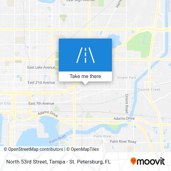 North 53rd Street map