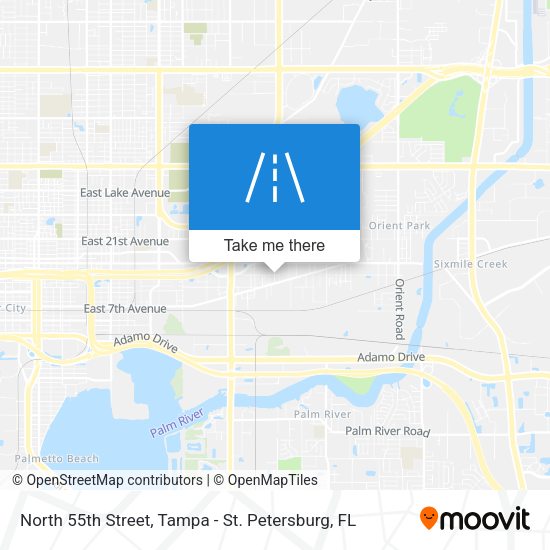North 55th Street map