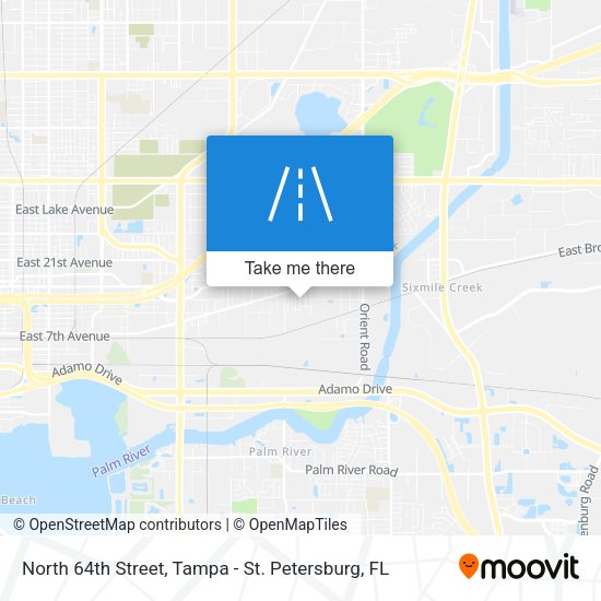 North 64th Street map