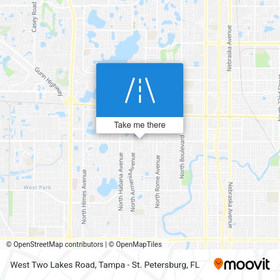 West Two Lakes Road map
