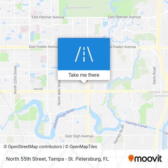 North 55th Street map