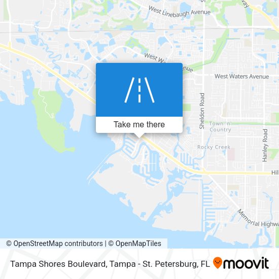 Tampa Shores Boulevard map