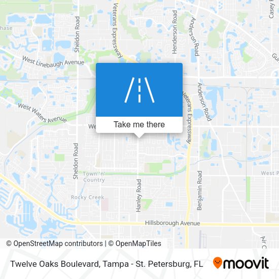 Twelve Oaks Boulevard map