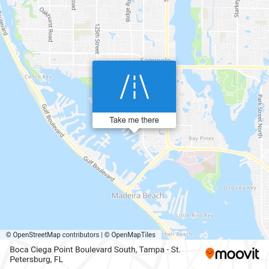 Boca Ciega Point Boulevard South map