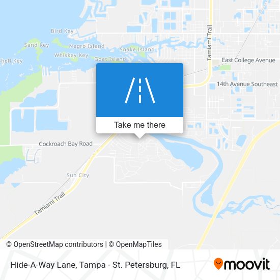Hide-A-Way Lane map