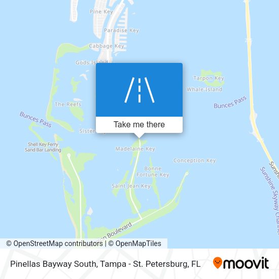 Pinellas Bayway South map