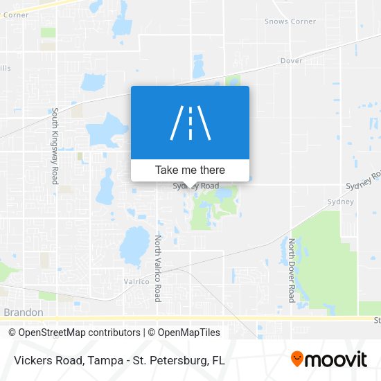 Vickers Road map