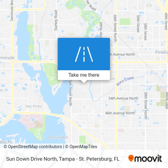 Sun Down Drive North map
