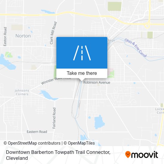 Downtown Barberton Towpath Trail Connector map