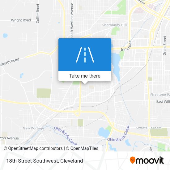 18th Street Southwest map