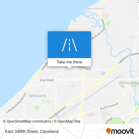 East 340th Street map