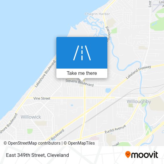 East 349th Street map