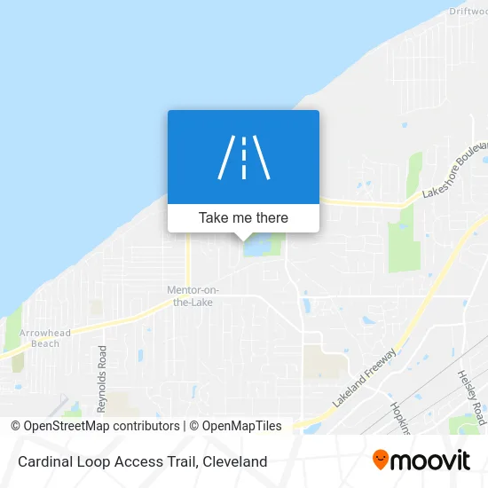Cardinal Loop Access Trail map
