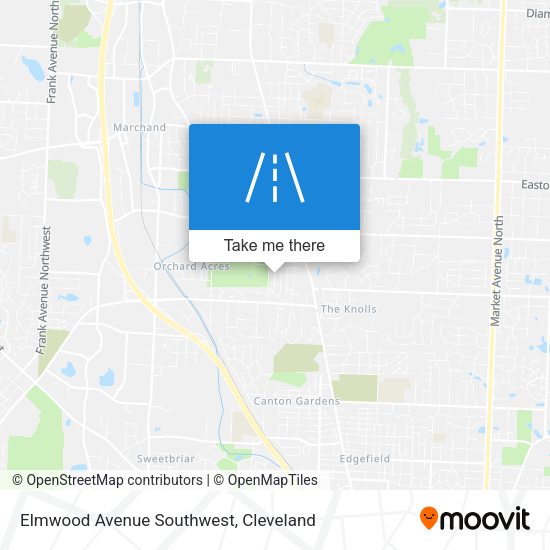 Elmwood Avenue Southwest map