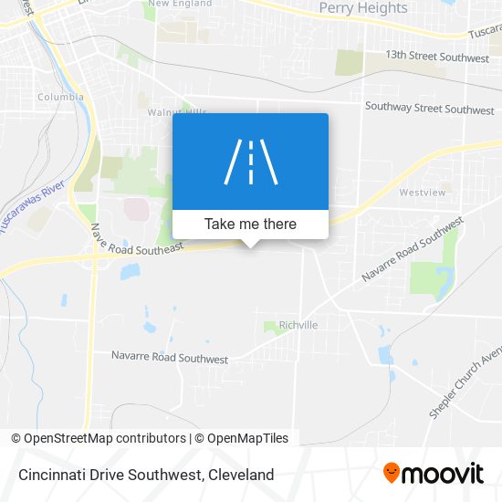Cincinnati Drive Southwest map