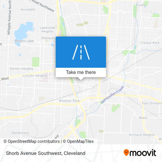 Shorb Avenue Southwest map