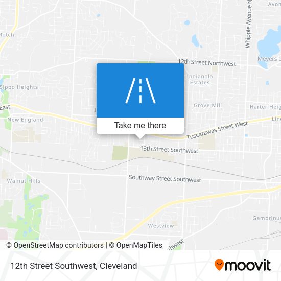 12th Street Southwest map