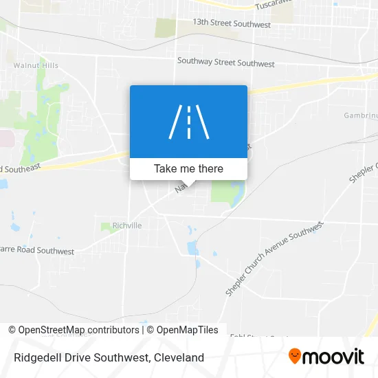 Ridgedell Drive Southwest map