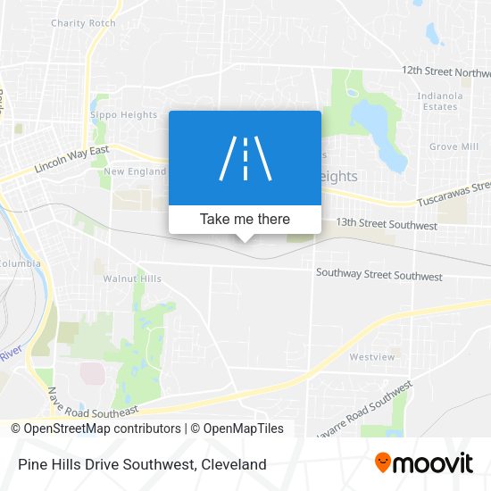 Pine Hills Drive Southwest map