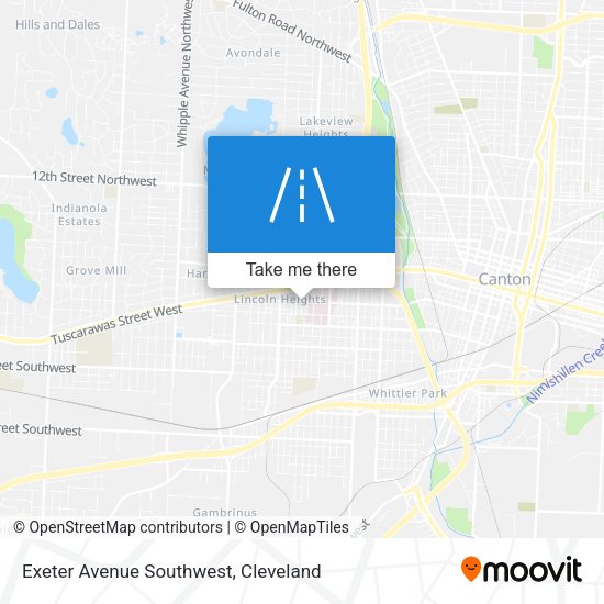 Exeter Avenue Southwest map