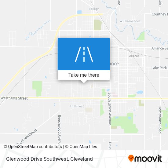 Glenwood Drive Southwest map