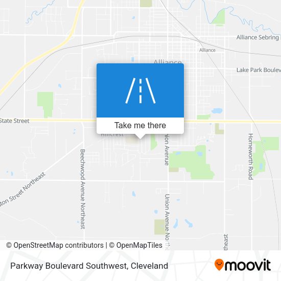Parkway Boulevard Southwest map