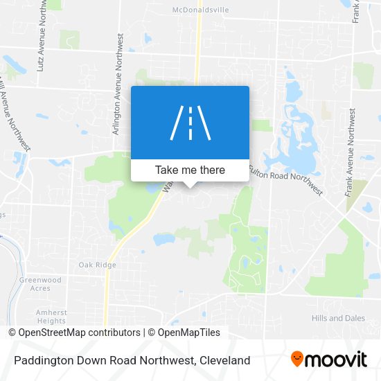 Paddington Down Road Northwest map