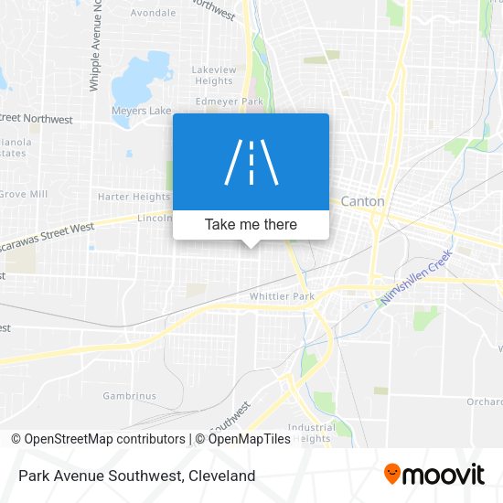 Park Avenue Southwest map