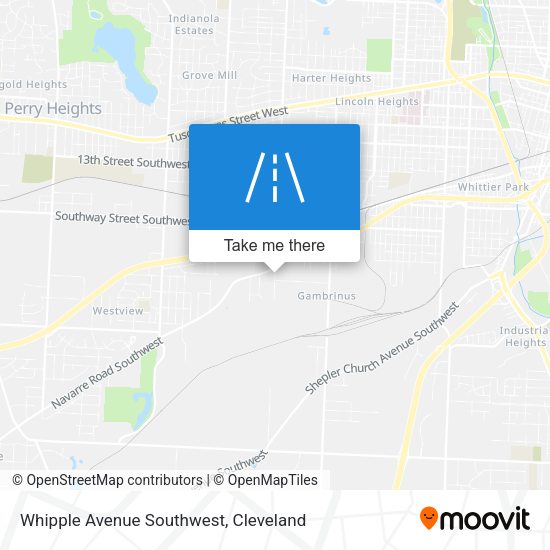 Whipple Avenue Southwest map