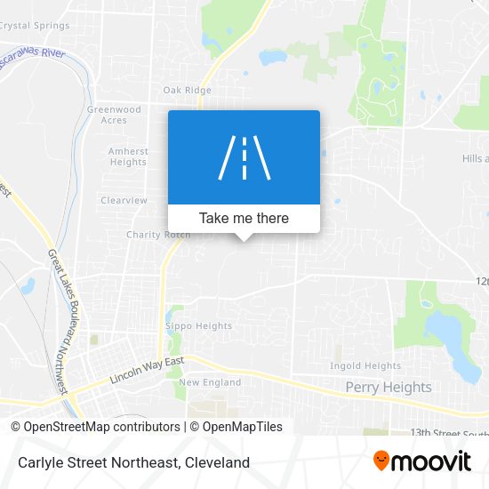 Mapa de Carlyle Street Northeast