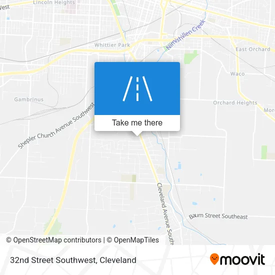 32nd Street Southwest map