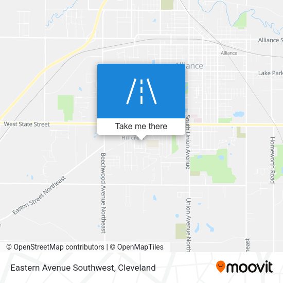 Eastern Avenue Southwest map