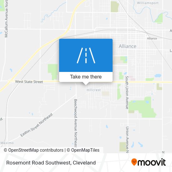 Rosemont Road Southwest map