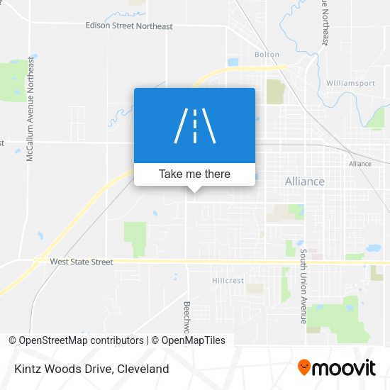 Kintz Woods Drive map