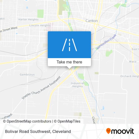 Bolivar Road Southwest map