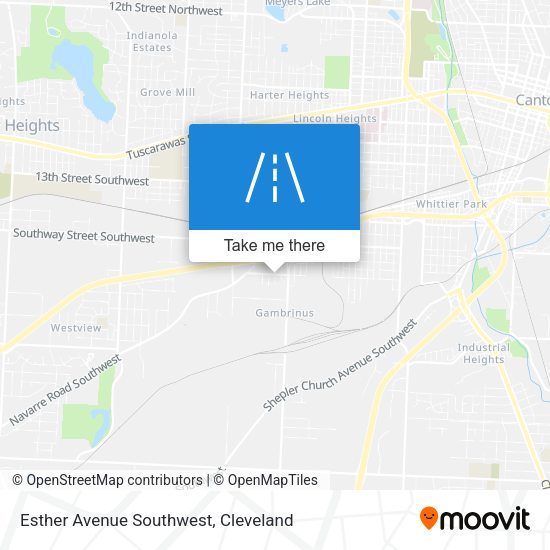 Esther Avenue Southwest map