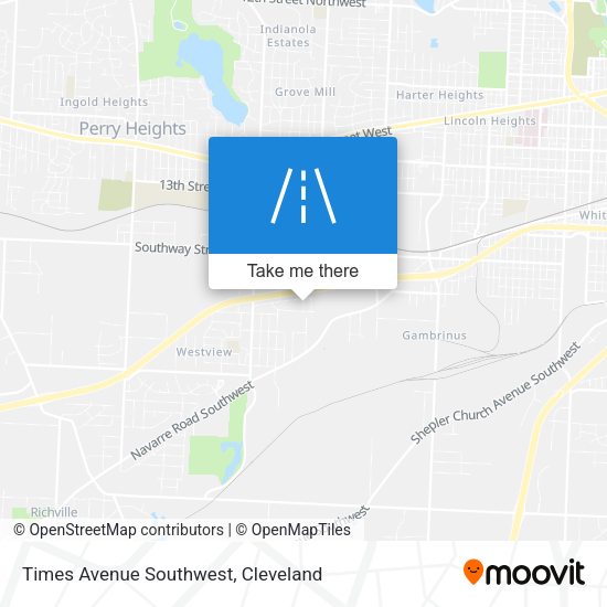 Times Avenue Southwest map