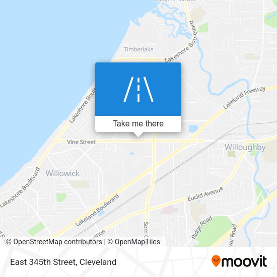 East 345th Street map