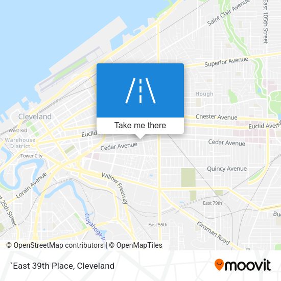 `East 39th Place map