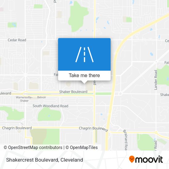 Shakercrest Boulevard map