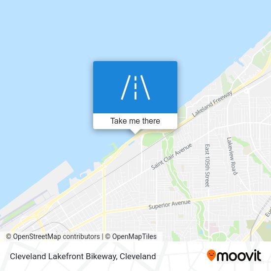 Cleveland Lakefront Bikeway map