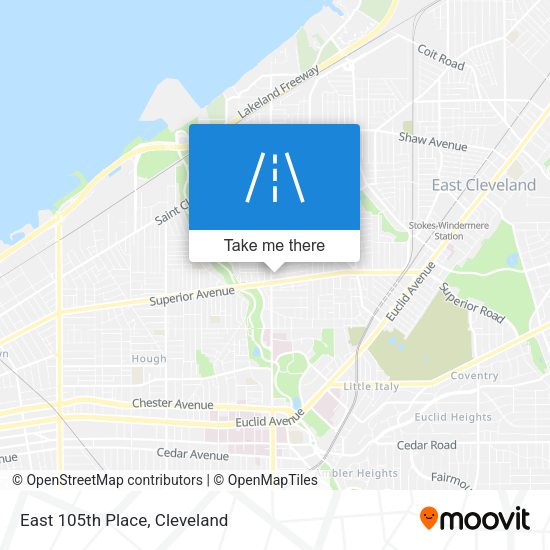 East 105th Place map
