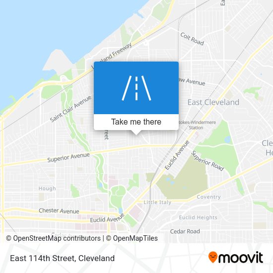 East 114th Street map
