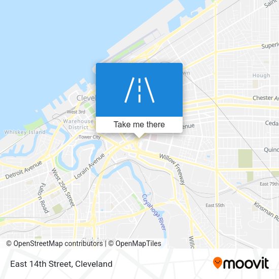 East 14th Street map