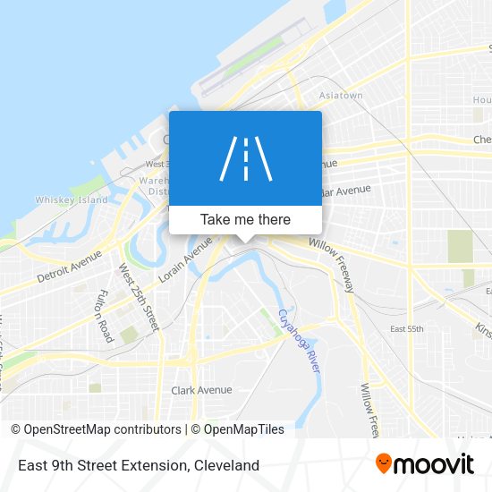 East 9th Street Extension map