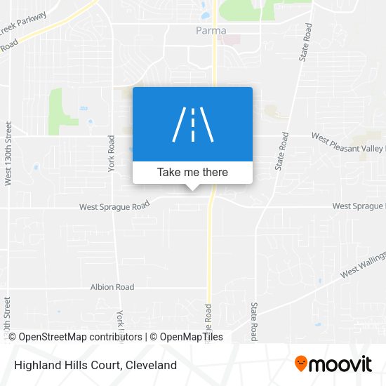 Mapa de Highland Hills Court