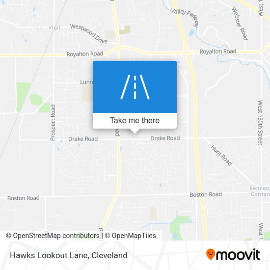 Hawks Lookout Lane map