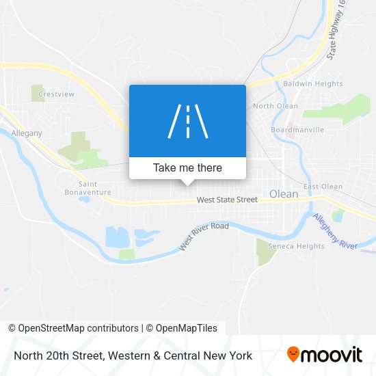 North 20th Street map
