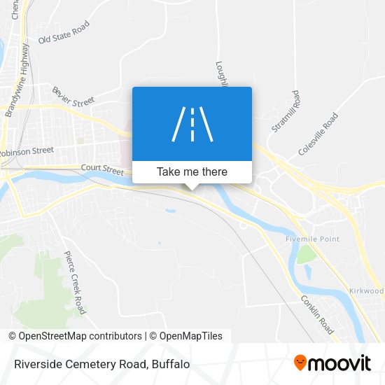 Riverside Cemetery Road map