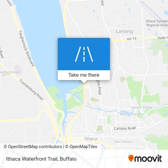 Ithaca Waterfront Trail map
